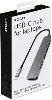 Celly PROHUB7IN1 USB-C Hub Grijs
