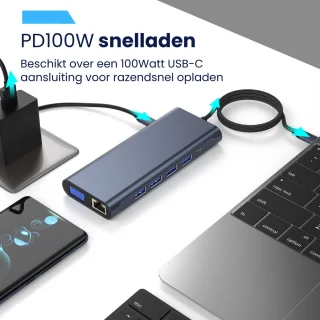 CELTEQ USB-C Hub 12-in-1 Docking Station