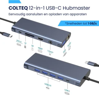CELTEQ USB-C Hub 12-in-1 Docking Station