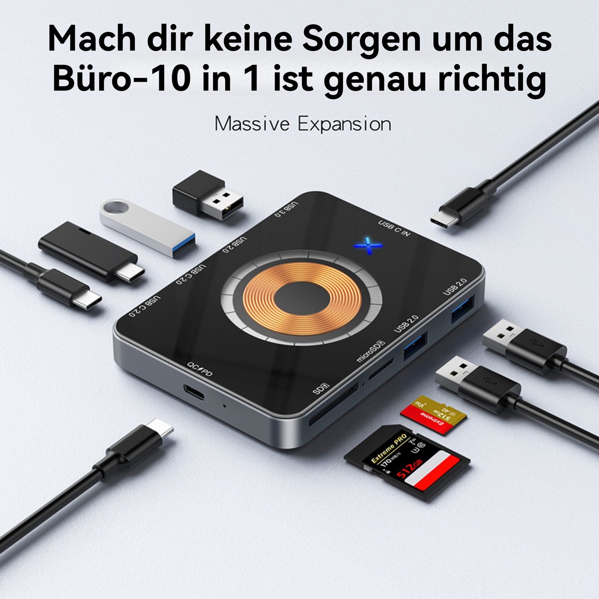 CHIWIN 10-in-1 USB-C Laptop Dockingstation voor Windows en Mac