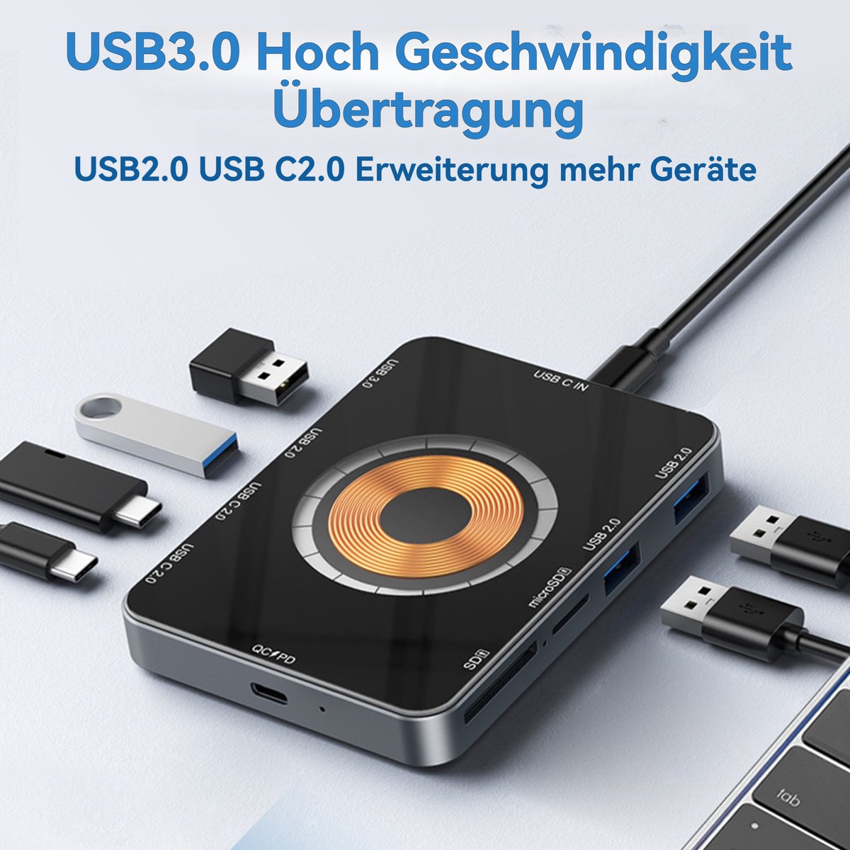 CHIWIN 10-in-1 USB-C Laptop Dockingstation voor Windows en Mac