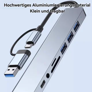 CHIWIN USB C Hub 8-in-2 Laptop Docking Station
