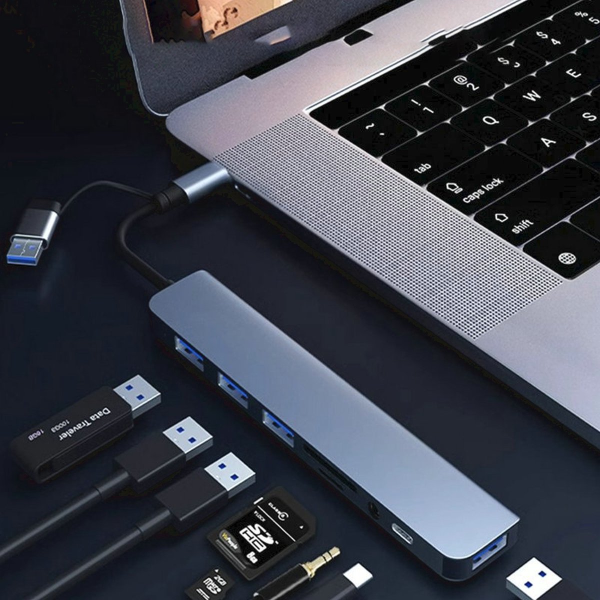 CHIWIN USB C Hub 8-in-2 Laptop Docking Station