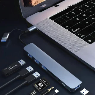 CHIWIN USB C Hub 8-in-2 Laptop Docking Station