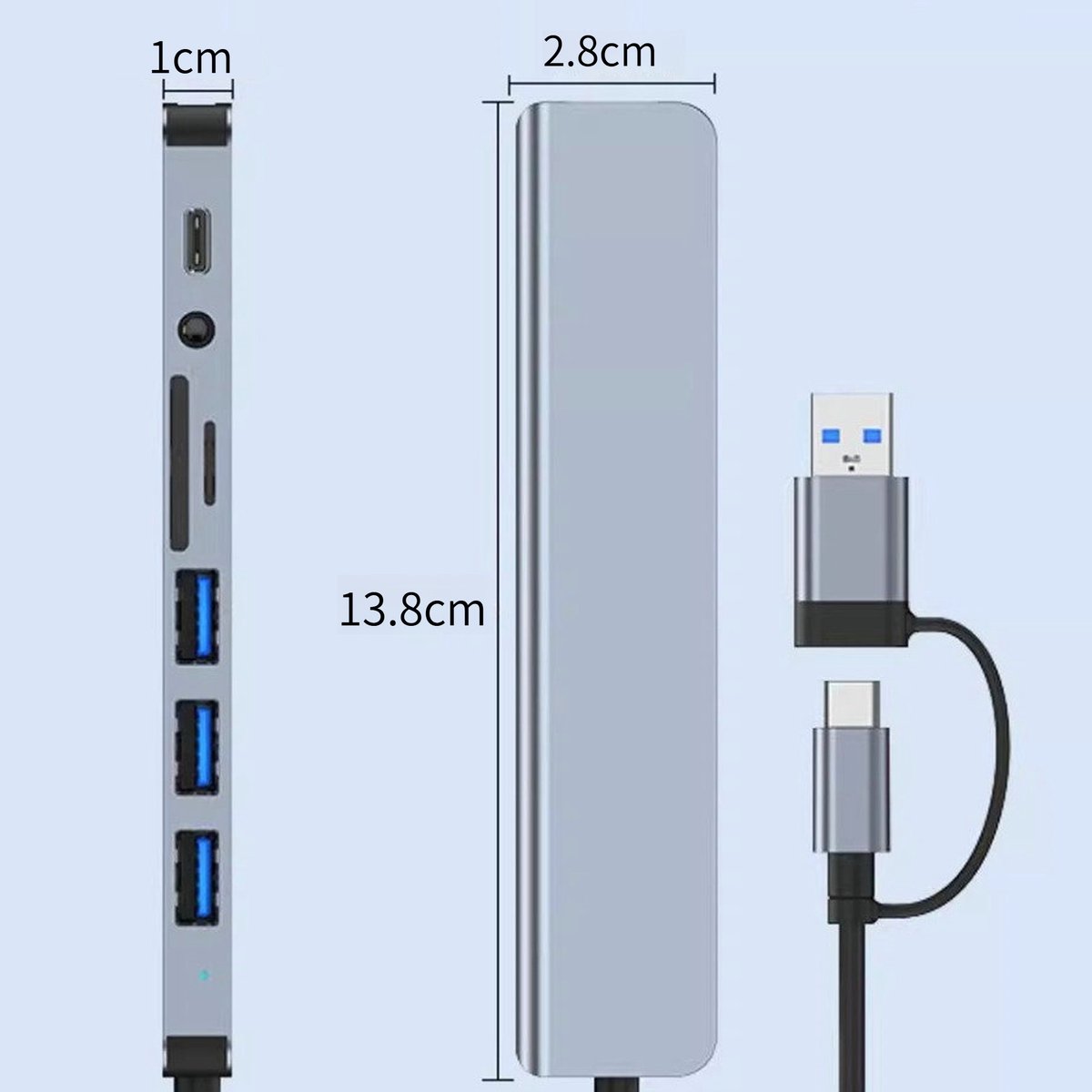 CHIWIN USB C Hub 8-in-2 Laptop Docking Station