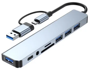 CHIWIN USB C Hub 8-in-2 Laptop Docking Station