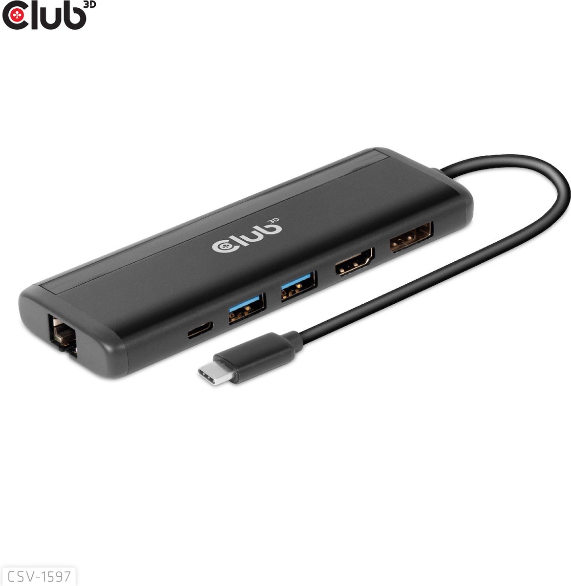 Club 3D USB-C 3.2 Gen 1 Travel Dock 8-in-1 MST Dual 4K60Hz