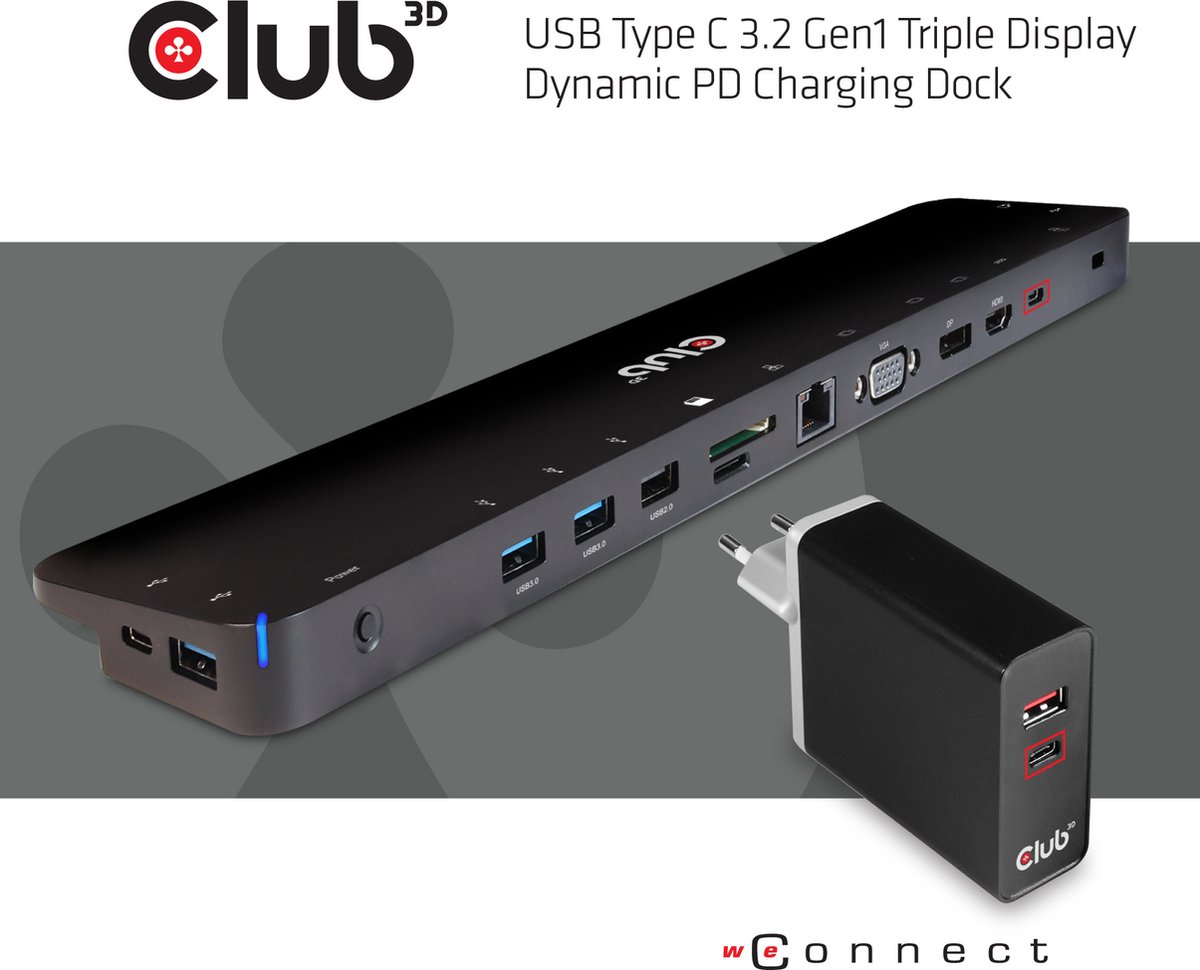 club3D CSV-1564 USB-C Laptop Dockingstation Universeel
