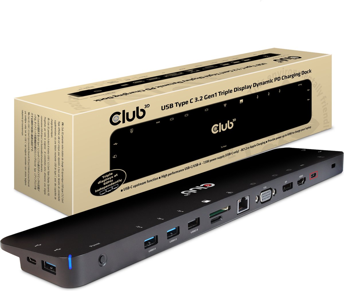 club3D CSV-1564 USB-C Laptop Dockingstation Universeel