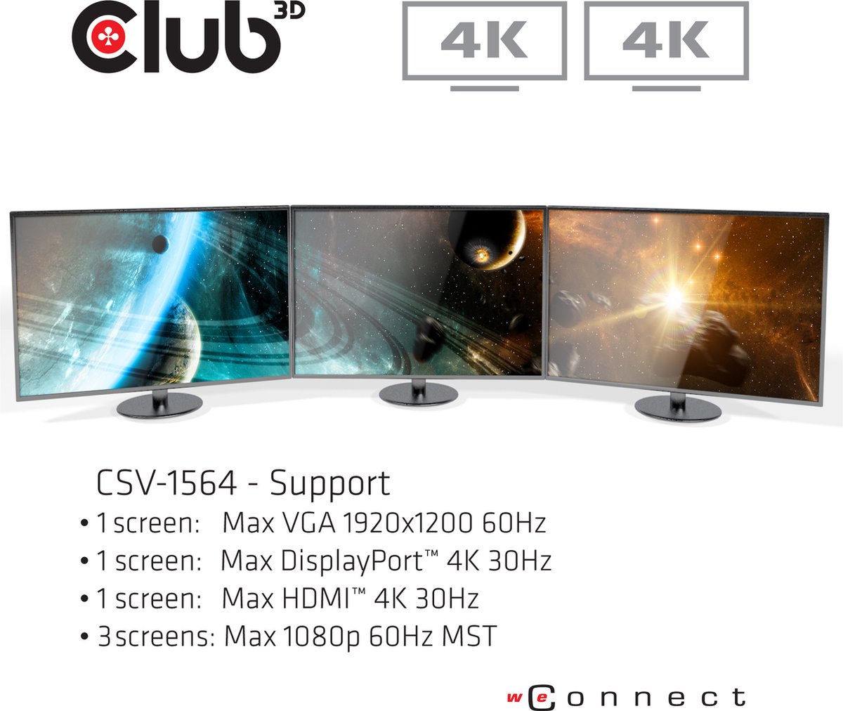 club3D CSV-1564 USB-C Laptop Dockingstation Universeel