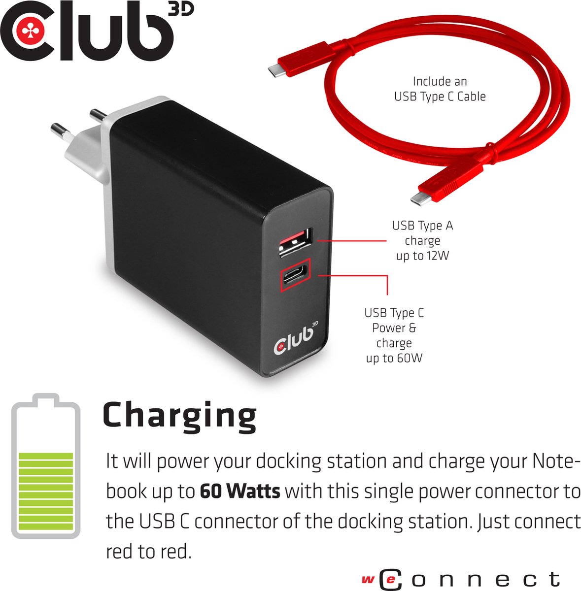 club3D CSV-1564 USB-C Laptop Dockingstation Universeel