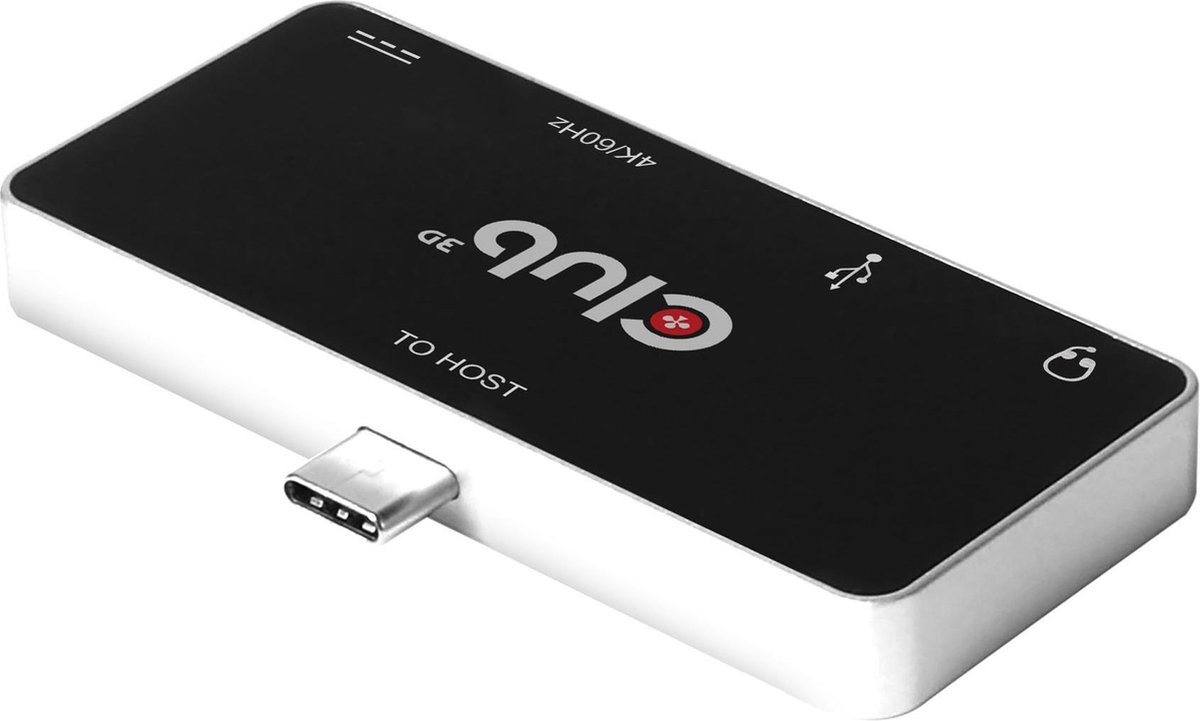 CLUB3D CSV-1591 USB-C Docking Station Zwart Chroom