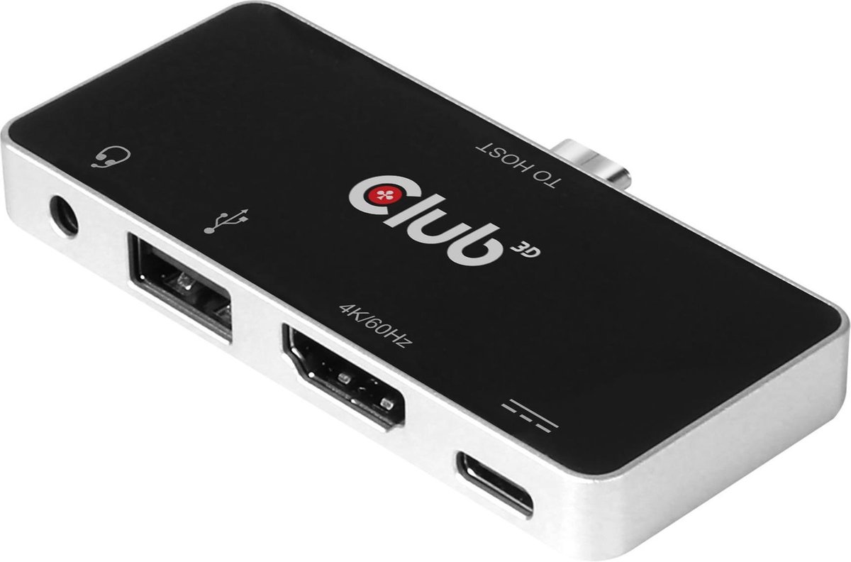 CLUB3D CSV-1591 USB-C Docking Station Zwart Chroom