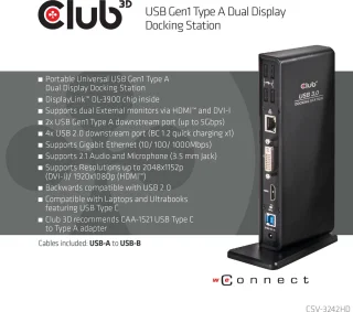 club3D CSV-3242hD Laptopdockingstation