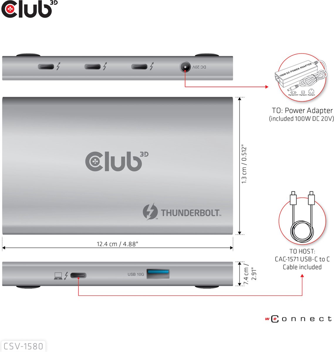 CLUB3D Thunderbolt 4 Portable 5-in-1 Hub