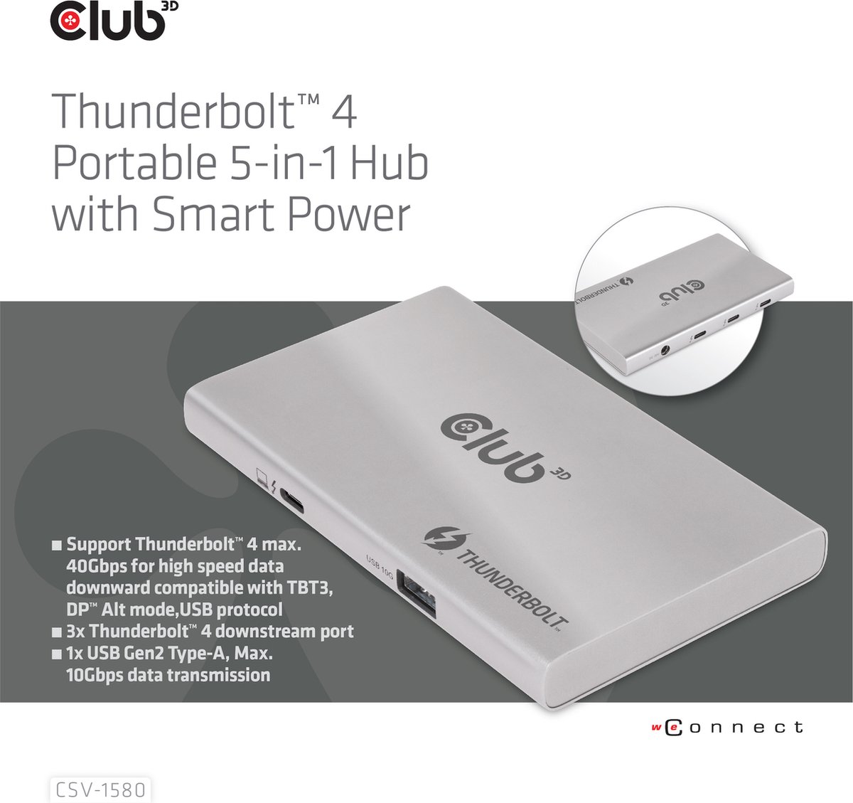 CLUB3D Thunderbolt 4 Portable 5-in-1 Hub