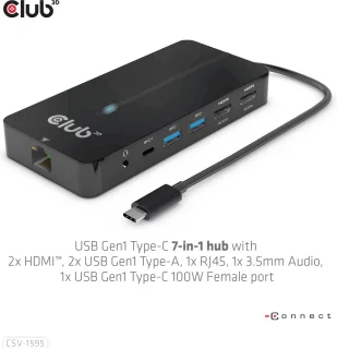 CLUB3D Type-C 7-in-1 Hub