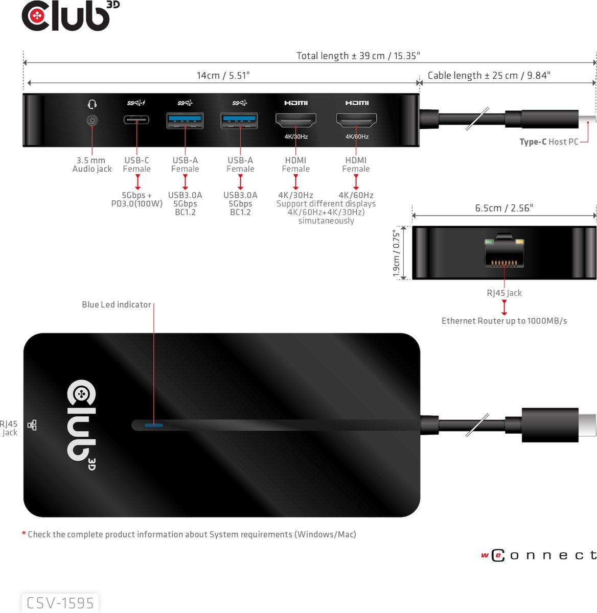 CLUB3D Type-C 7-in-1 Hub