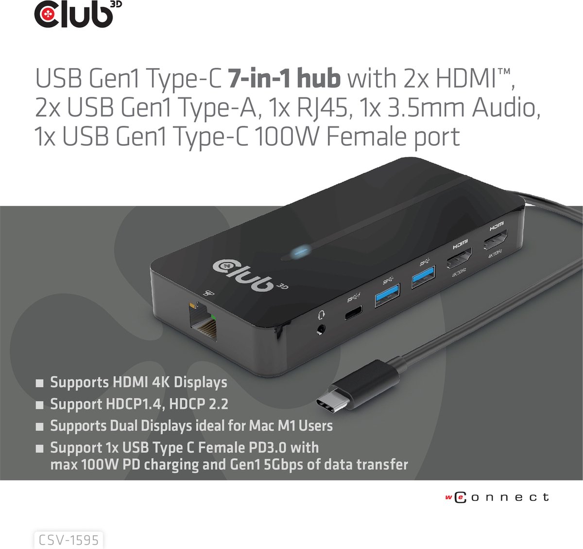 CLUB3D Type-C 7-in-1 Hub