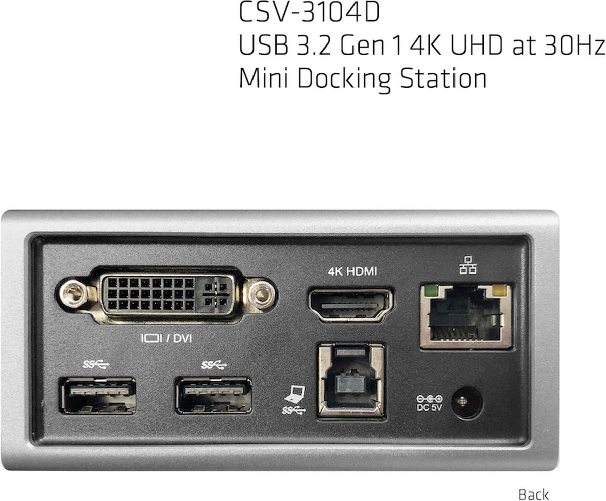 CLUB3D UNIVERSEEL Mini DisplayLink Docking Station USB 3.2 Gen 1