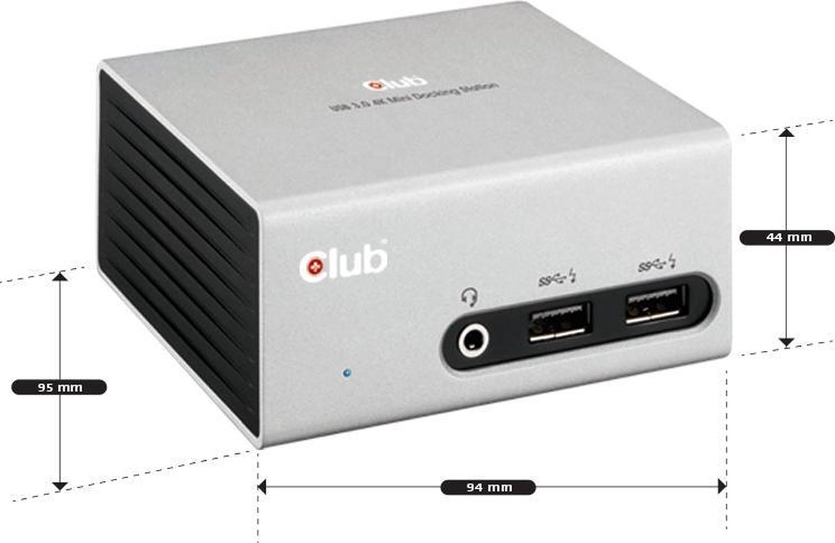 CLUB3D UNIVERSEEL Mini DisplayLink Docking Station USB 3.2 Gen 1