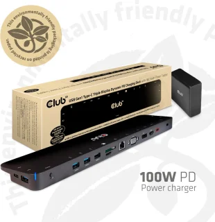 CLUB3D Universeel USB-C 3.2 Gen1 Docking Station Triple Display