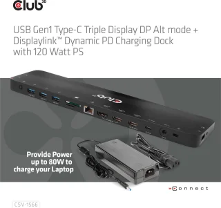 CLUB3D Universeel USB-C Docking Station 120W