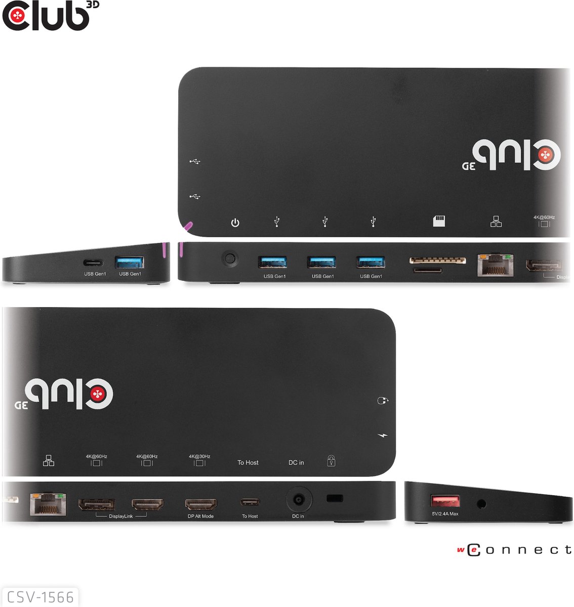 CLUB3D Universeel USB-C Docking Station 120W