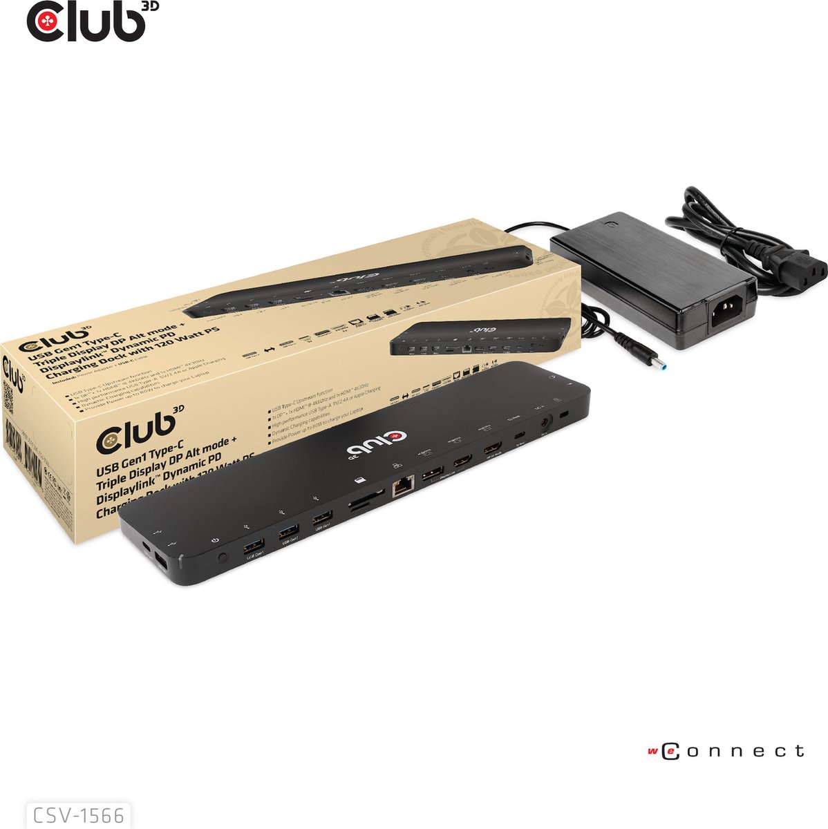CLUB3D Universeel USB-C Docking Station 120W