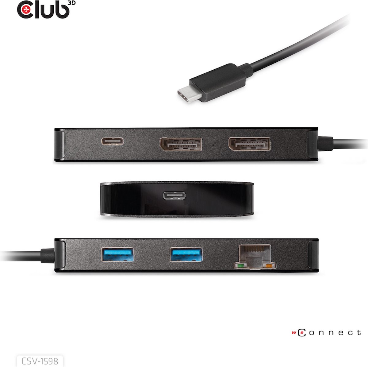 CLUB3D USB Gen2 Type-C Dual DisplayPort 7-in-1 HUB