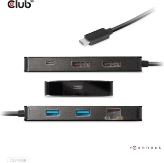 CLUB3D USB Gen2 Type-C Dual DisplayPort 7-in-1 HUB
