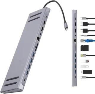 Computer hub docking usb-uitbreiding adapter grijs