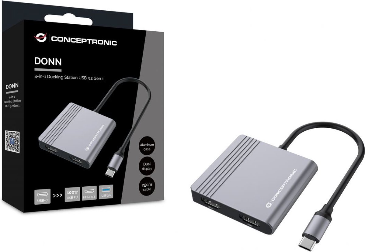 Conceptronic DONN13G USB 3.2 Gen 1 dockingstation