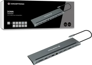 Conceptronic DONN17G Notebook Dock & Poortreplicator Grijs