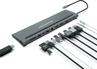 Conceptronic DONN17G Notebook Dock & Poortreplicator Grijs