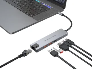 Conceptronic DONN29G Laptop Dock & Poortreplicator Type-C Grijs
