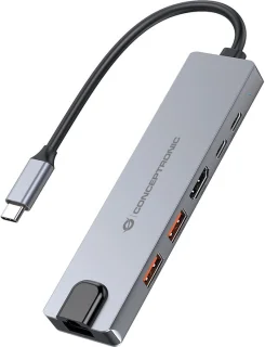 Conceptronic DONN29G Laptop Dock & Poortreplicator Type-C Grijs