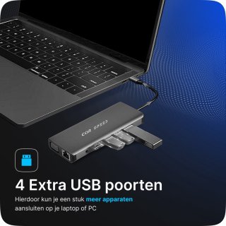 COR.SPEED 12-in-1 USB C Docking Station Space Grey