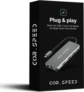 COR.SPEED 12-in-1 USB C Docking Station Space Grey