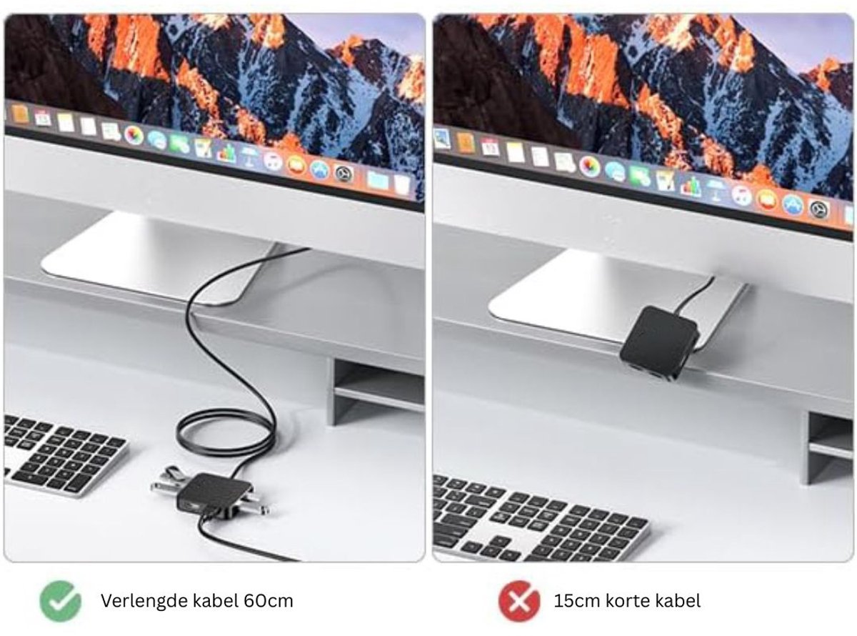 CRLYN Docking Station Laptop USB-C 2x HDMI Zwart