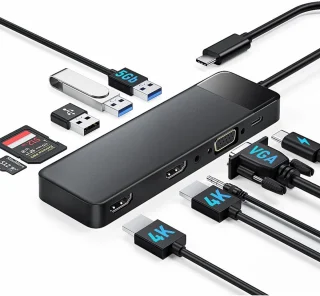 CRLYN Docking Station USB-C 2x HDMI Zwart