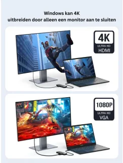 CRLYN Docking Station USB-C 2x HDMI Zwart