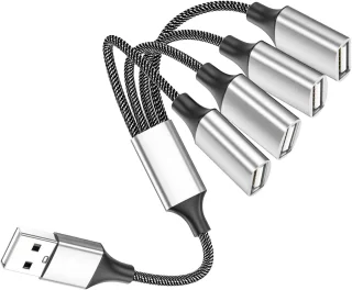 Cyslmuk USB 2.0 Y-kabel 1 naar 4, 0,5 m