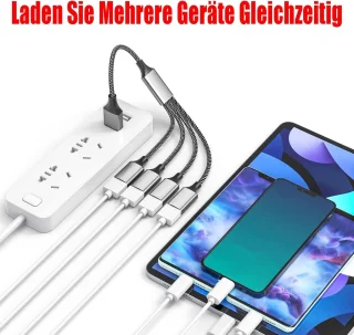 Cyslmuk USB 2.0 Y-kabel 1 naar 4, 0,5 m