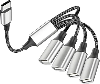 Cyslmuk® USB-C 1-naar-4 USB-A kabeladapter