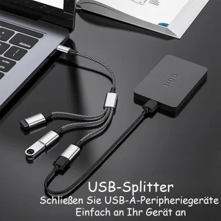 Cyslmuk® USB-C 1-naar-4 USB-A kabeladapter