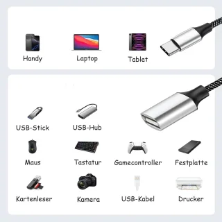 Cyslmuk® USB-C 1-naar-4 USB-A kabeladapter