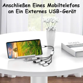 Cyslmuk® USB-C 1-naar-4 USB-A kabeladapter