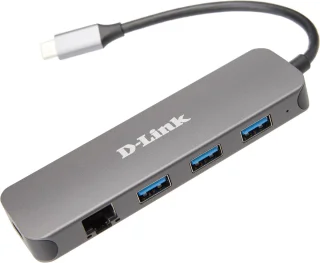D-Link DUB-2334 USB-C multiport hub 5-poorts antraciet