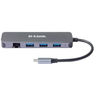 D-Link DUB-2334 USB-C multiport hub 5-poorts antraciet